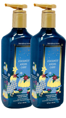 2 BATH & BODY WORKS COCONUT ANGEL CAKE CLEANSING GEL HAND SOAP WASH 8 FL OZ NEW