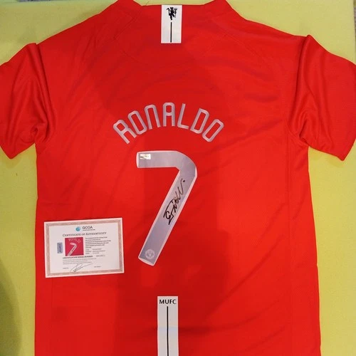 Cristiano Ronaldo Hand-Signed Manchester United Home Soccer Jersey CR7 Auto COA