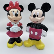 Vintage Disney Mickey And Minnie Mouse Sipper Big Bottle Water Cups No Straws