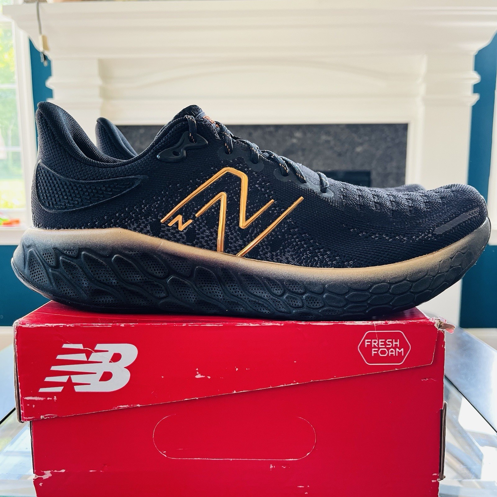New Balance Fresh Foam X 1080 V12 Running Shoes Black/Copper Metallic Men’s 10.5