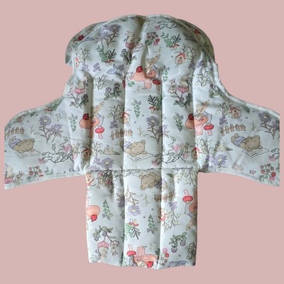 Ikea High Chair Cover with Seat Cushion and Back Pouch - Garden Bear Pattern New