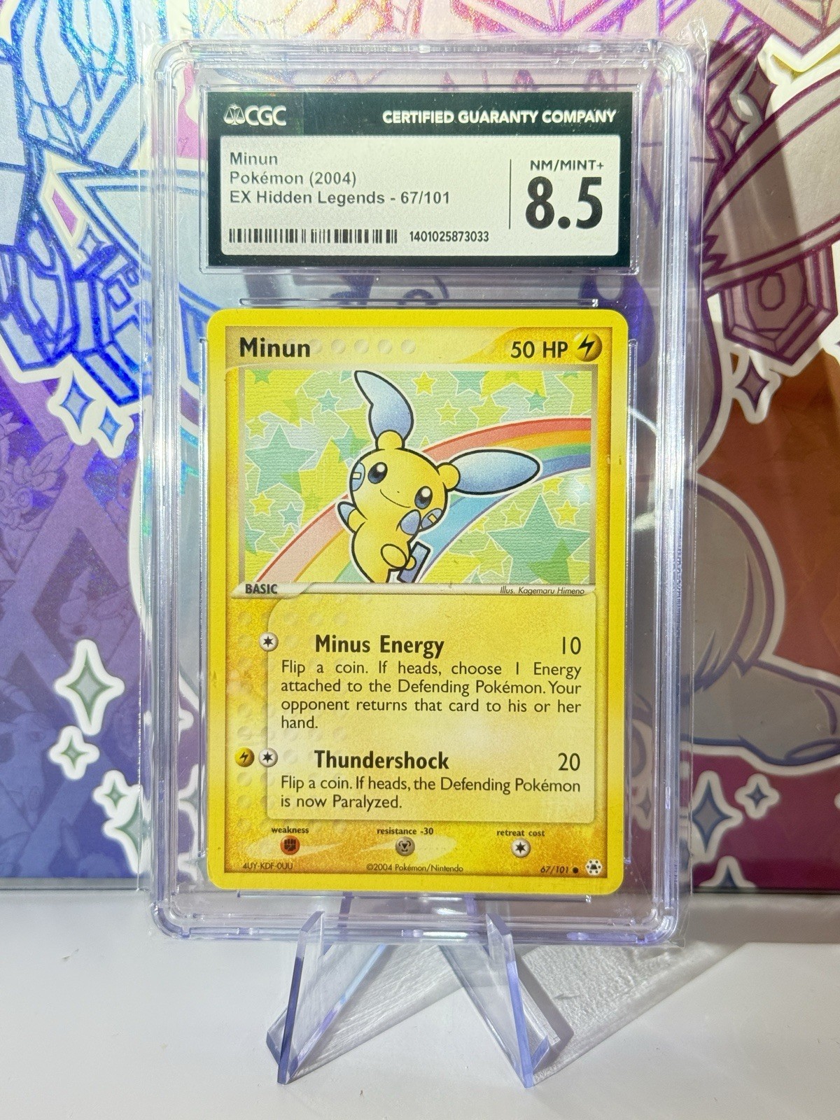 Minun 67/101 Pokemon Hidden Legends CGC 8.5 NM / MINT+