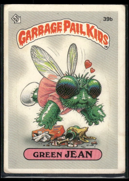 1985 Topps Garbage Pail Kids Series 1 #39b Green Jean 2 Star** Glossy Back EX