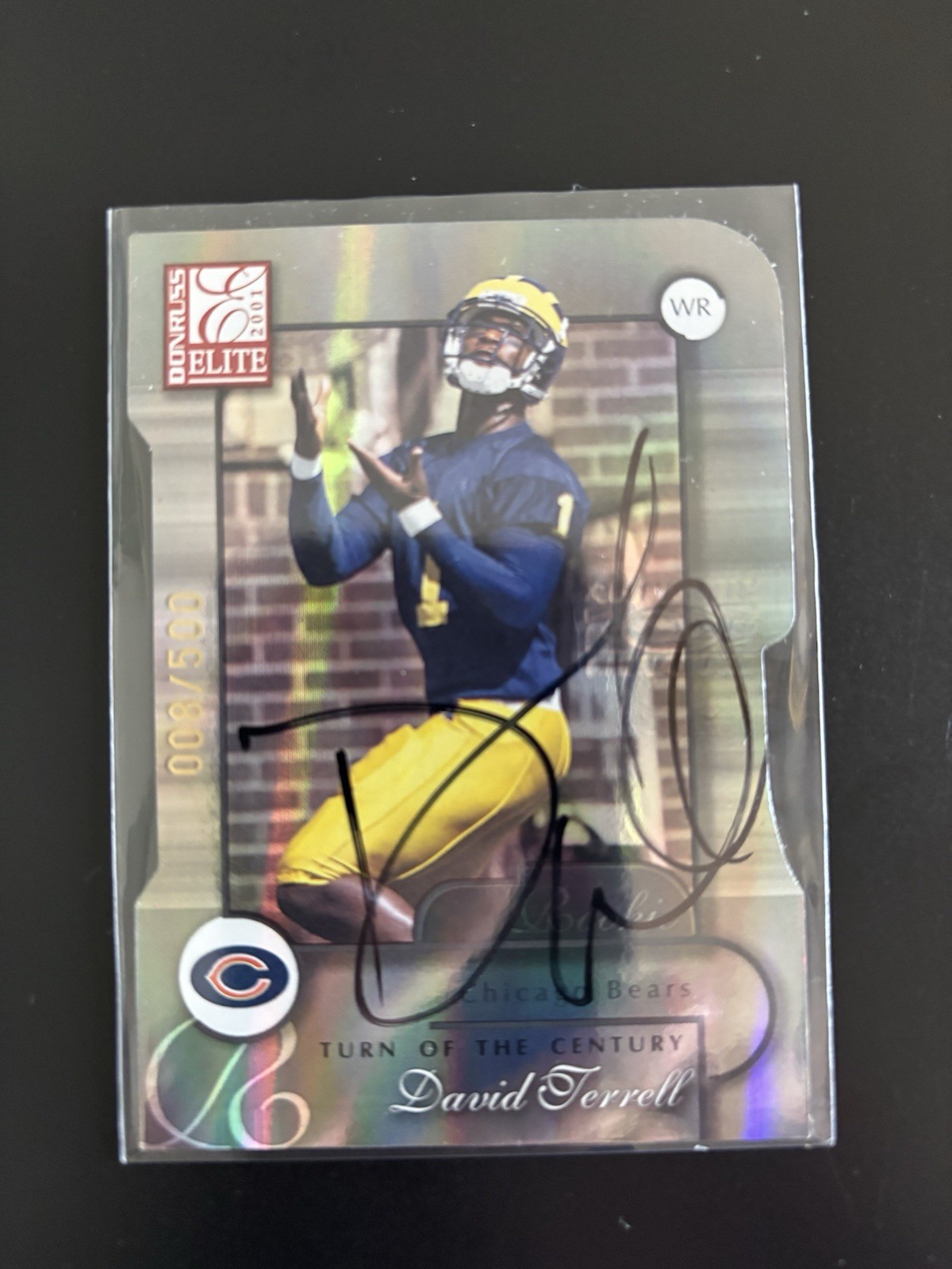 David Terrell Donruss Elite #134 Autographed, Die-Cut