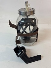 New 1940s-50s Glass Windshield Washer Glass Jar Small Mouth Lid Trico Foot Pump New 1940s-50s Glass Windshield Washer Glass Jar Small Mouth Lid Trico Foot Pump