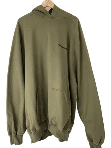 FELPA CON CAPPUCCIO BALENCIAGA STRIKE 1917 4 COTONE KAKI JP57 2022 00122 usata