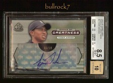 2003 SP Game Used Golf Marks of Greatness 05/10 TIGER WOODS MG2-TW AUTO 10 BGS