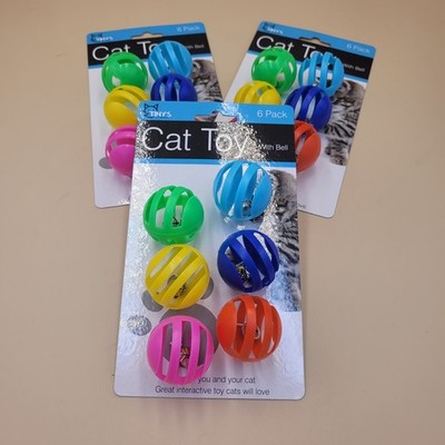 3 Packs Of 6 Pet Bell Ball Cat Toy Balls Stocking Stuffers for Cats Rolling Fun