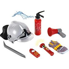 Klein Firefighter Set, 7-part with Helmet, Torch, Fire Extinguisher & More,