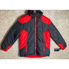 New Northpoint Authentic Apparel Kids Jacket Coat Size L 14/16 Hood Red Black