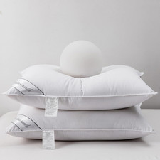 Natural Goose Down Feather Pair Hotel Pillows Insert for Side and Back Sleepers,