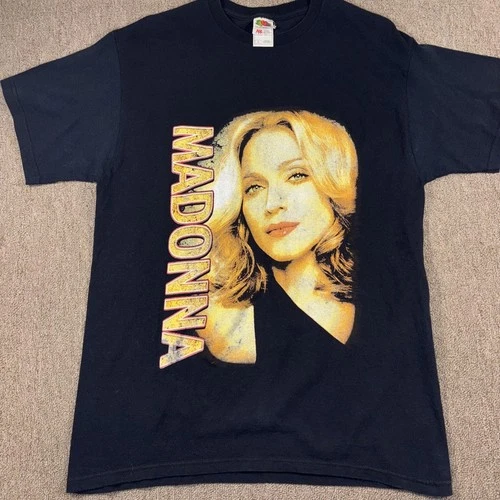Madonna World Your T-shirt Large Black Big Face 2000s vintage concert t-shirt, vintage, size L, single stitch, B+ condition