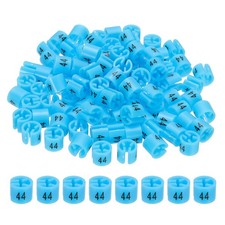 100 Pcs Clothes Hanger Marker Number 44 Tag Fit 3mm Rod Garment Size Tag Blue