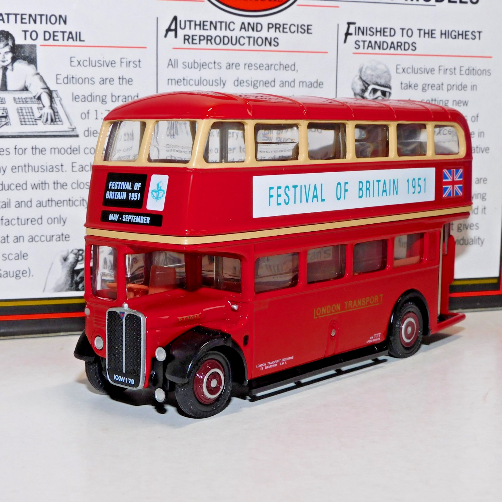 EFE AEC RT BUS LONDON TRANSPORT FESTIVAL OF BRITAIN 1951 1/76 10129