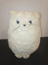 Vintage DAKIN 1980 Fat White Cat Plush 9" Silvia Silvan Japan Stuffed Animal