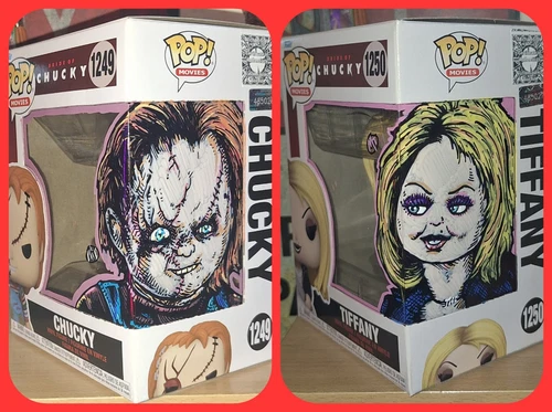 Lot Of Funko POP Movies Bride Of Chucky 1249 & 1250 Tiffany HAND PAINTED Artwork