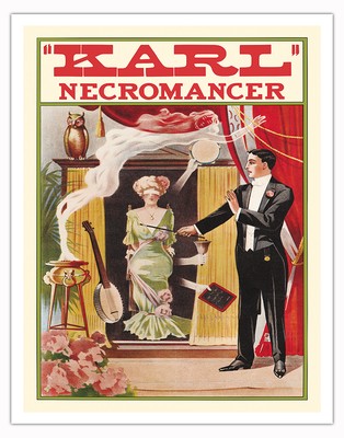 Karl Necromancer - Seance Act - Vintage Magic Poster 1910