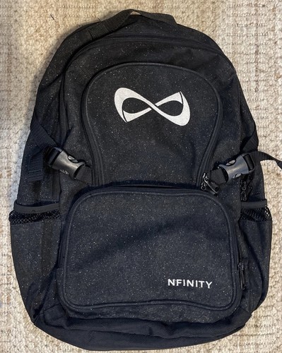 Nfinity Cheer Backpack Black Sparkle Infinity Logo Dance Gym School Bag