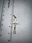 Cross Jesus Sterling Silver Cross Pendant As is Tarnished — photo 1