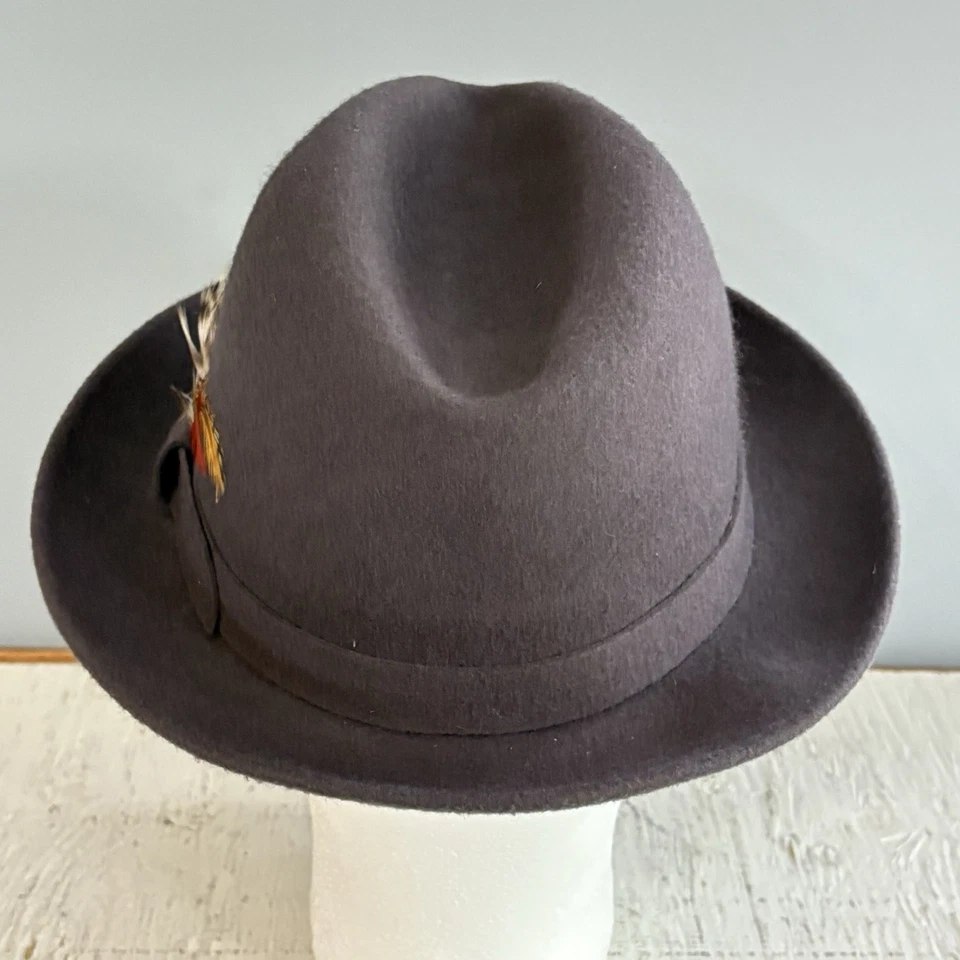 Sombrero Fedora De Lana Gris De Colección Cellini Italia Dobbs Quinta Avenida Hecho en EE. UU. Foto 2 de 4