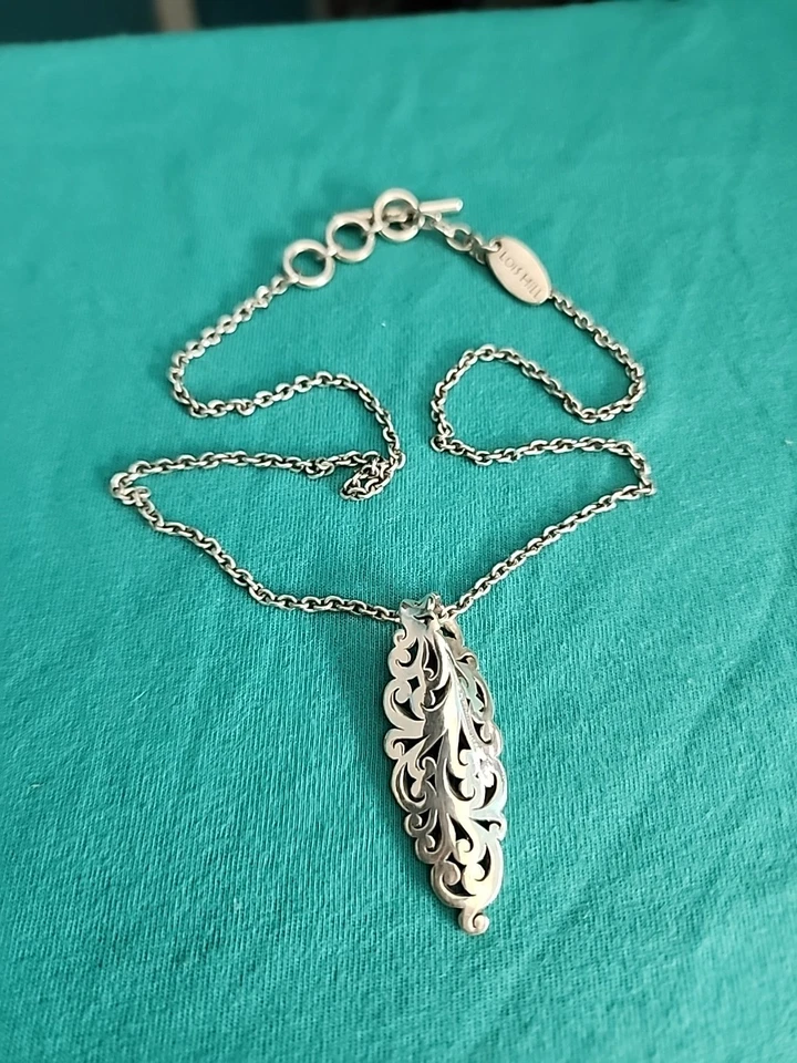 Collar Lois Hill Bali Indonesia Esterlina 925 Hoja Colgante Palanca Foto 2 de 4
