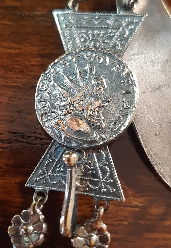 Catena Da Chatelaine Epoca 800 Lega d'argento - Immagine 4 di 4