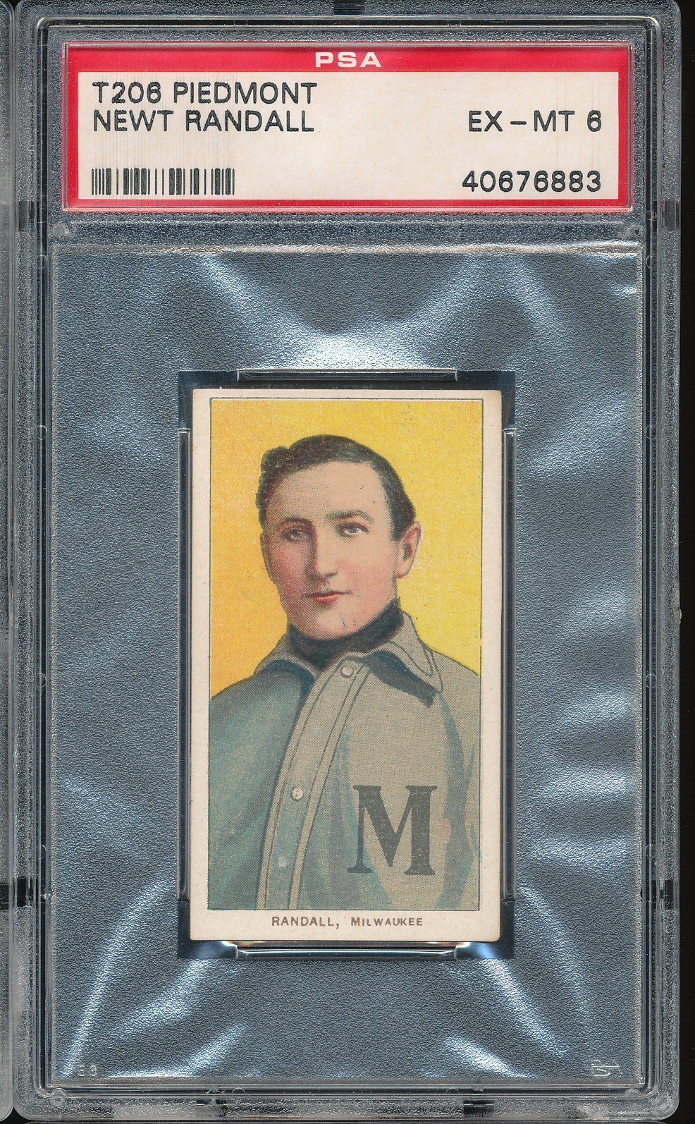 T206 Piedmont 350/25 Newt Randall PSA 6 - Milwaukee - POP 25