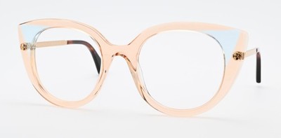 FACE A FACE Brille Prism 1 Cat Eye Rund Beige Durchscheinend Exklusiv Art Design