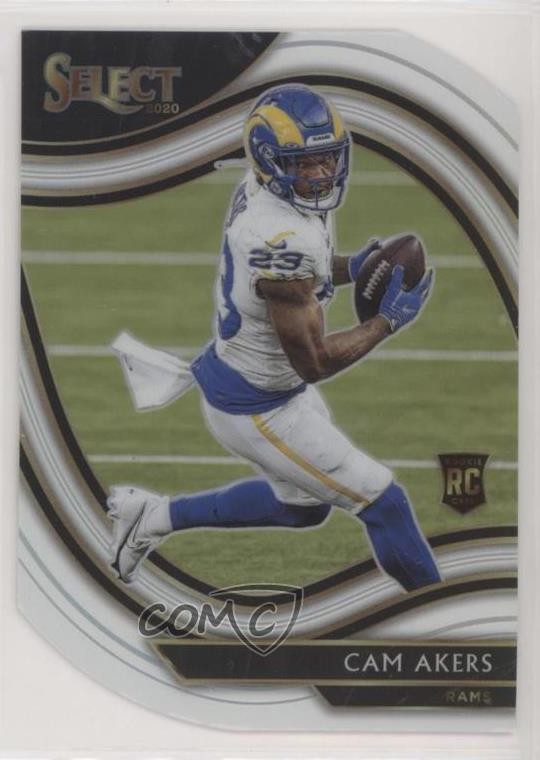 2020 Panini Select Field Level White Prizm Die-Cut Cam Akers #355 2l4