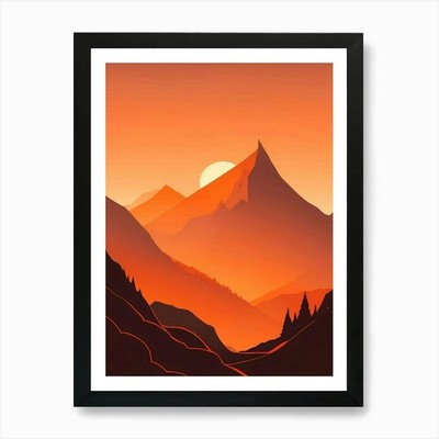 Misty Mountains Vertical Compositio Framed Wall Art Poster Canvas Print Picture