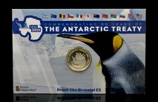 2021 BRITISH ANTARCTIC TERRITORY ANTARCTIC TREATY £2 TWO POUND COIN ONLY 2750