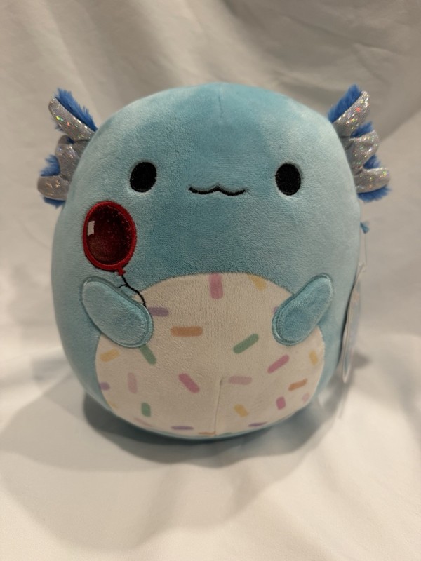 Squishmallows Clutch the Blue Axolotl Balloon Sprinkles Birthday 8" Plush Toy