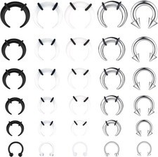 Septum Stretching Kit 30Pcs Pincher Tapers Horseshoe Rings Jewelry 16G 14G 10G 6