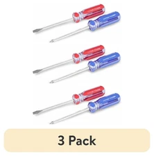(3 pk) 2-Piece Acetate Handle Mini Pocket Screwdriver,4 1/2-inch Screwdriver Set