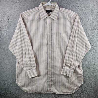 Robert Talbott Mens Dress Shirt 17.5 34 Striped Cotton Made in USA Multi-Color