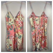 Zara Satin Effect Patchwork Mini Slip Dress Multi Milkmaid Size S Front Tie