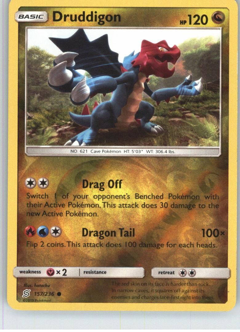 Druddigon 157/236 Common Unified Minds Pokemon Reverse Holo Moderately Played