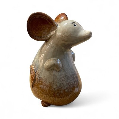 Samaco Lg Pottery Mouse, Brown Tones Ceramic With Glaze 8  High