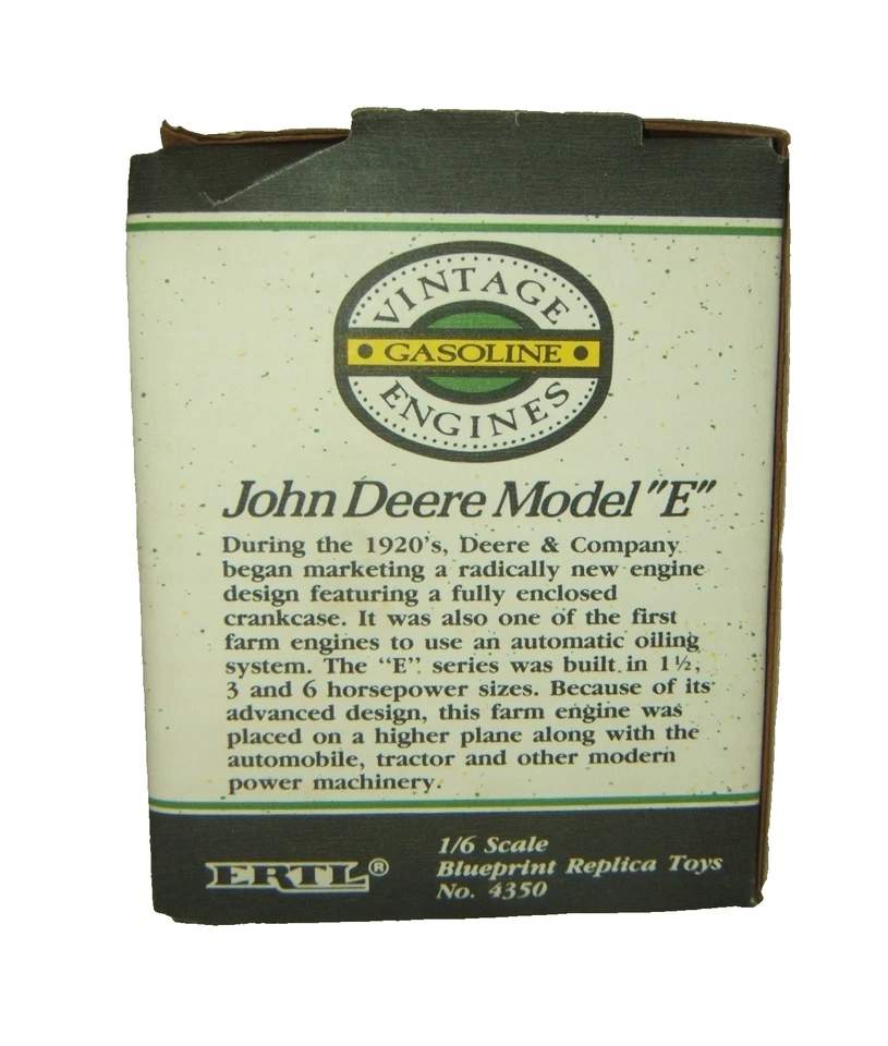 Ertl Vintage John Deere Model "E" Gas Farm Engine, Diecast 1/6 USA - NEW in Box - Image 4 of 4