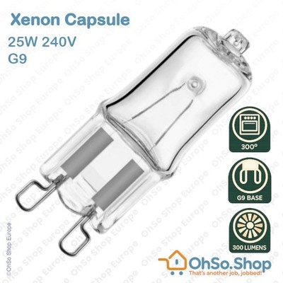 Oven Bulb Lamp G9 25W High Temperature 300C For AEG Zanussi John Lewis Cooker