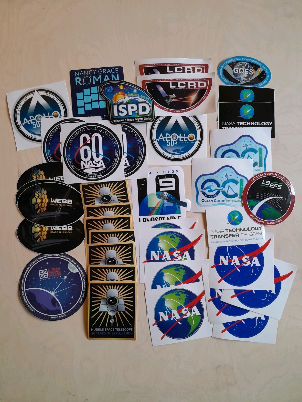 Rare Large Collection Of NASA Mission Stickers Space