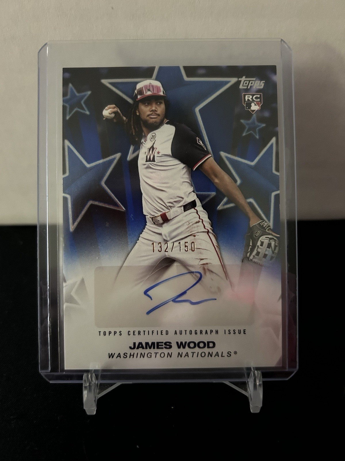2025 Topps Series 2 Baseball Stars Autograph James Wood, Blue /150