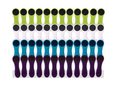 48 Wäscheklammern Soft Grip Softgrip Soft Touch Softtouch weiß blau lila violett