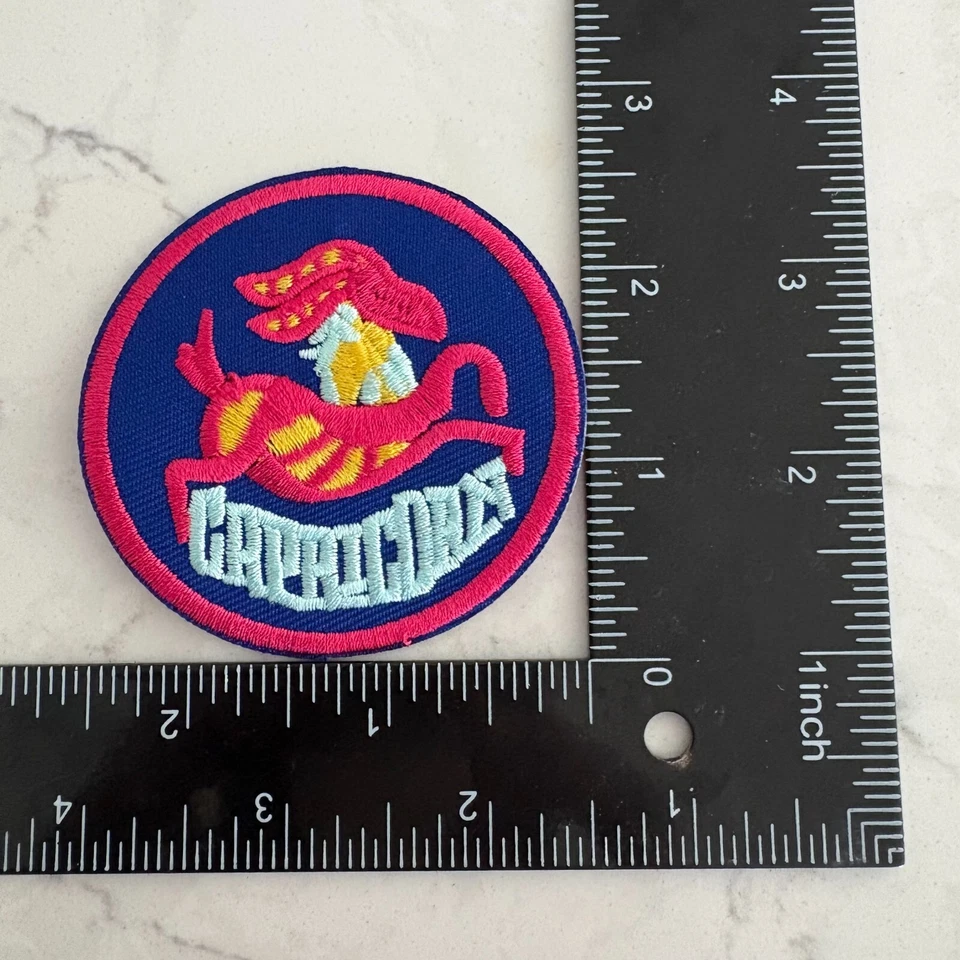 Capricorn Zodiac Sign Patch Navy Pink-Trim Sewing & Craft Embroidered Sew-On - Image 3 of 3