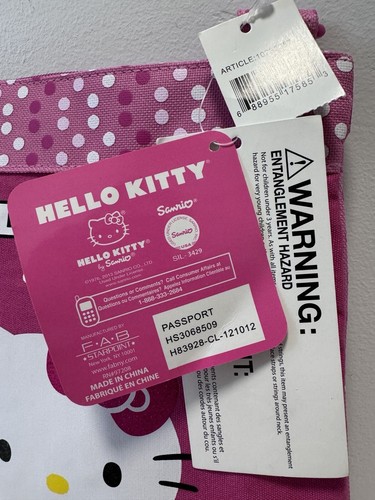 Hello Kitty Crossbody Passport Bag Sanrio Small Purse Pink 2013 RARE NEW W/ Tags - Picture 12 of 14