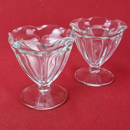 Tazas de postre vintage de helado Libby Sundae vidrio transparente tulipán de 4" de alto década de 1950 - Imagen 2 de 6