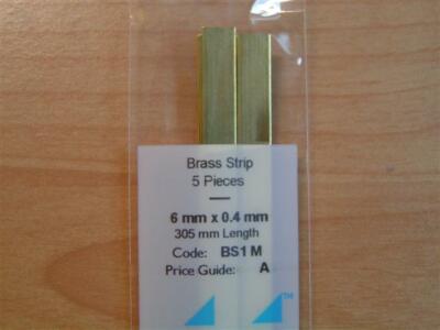 (4,56  /m), Albion Alloys, Messingstreifen, 6x0,4x305 mm, 5 Stk. BS1M