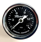 Marshall Gauge 0-15 psi Fuel Pressure Oil Pressure Gauge Black 1.5" Diameter