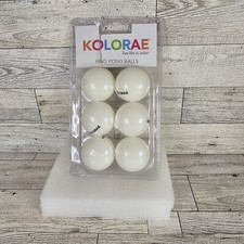 6-Pack Kolorae White Ping Pong Balls KOL-0271 NEW 