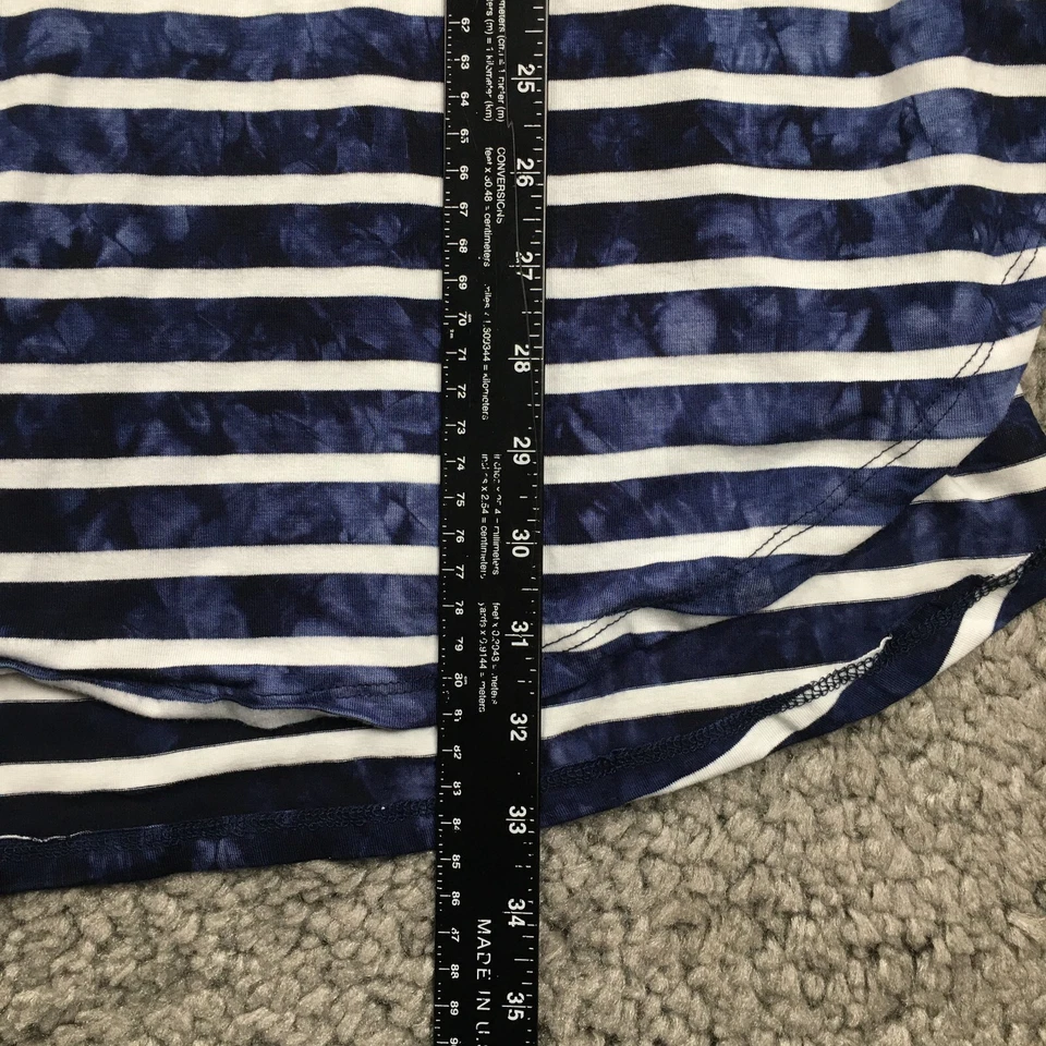 C&C California Womens Top Sz 3X Blue White Stripe Stretch Short Sleeve NWT - Image 4 of 4